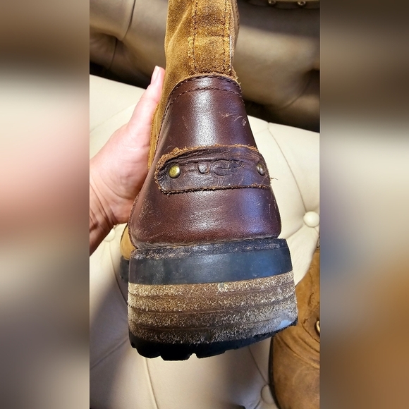 UGG KILMER CHESTNUT Lace Up MILITARY WATER RESISTANT Boots Tall size 9.5 - Picture 4 of 6